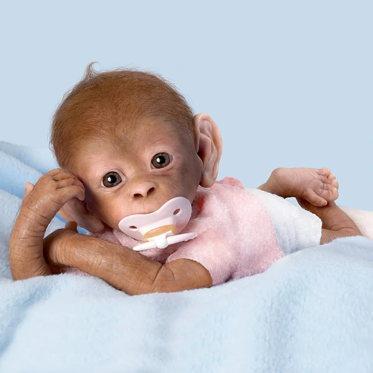 The Ashton - Drake Galleries Coco Lifelike So Truly Real® Baby Girl Monkey Doll Fully Poseable with Soft RealTouch® Vinyl Skin and Hand Applied Hair by Award-Winning Doll Artist Linda Murray 16"-Inches