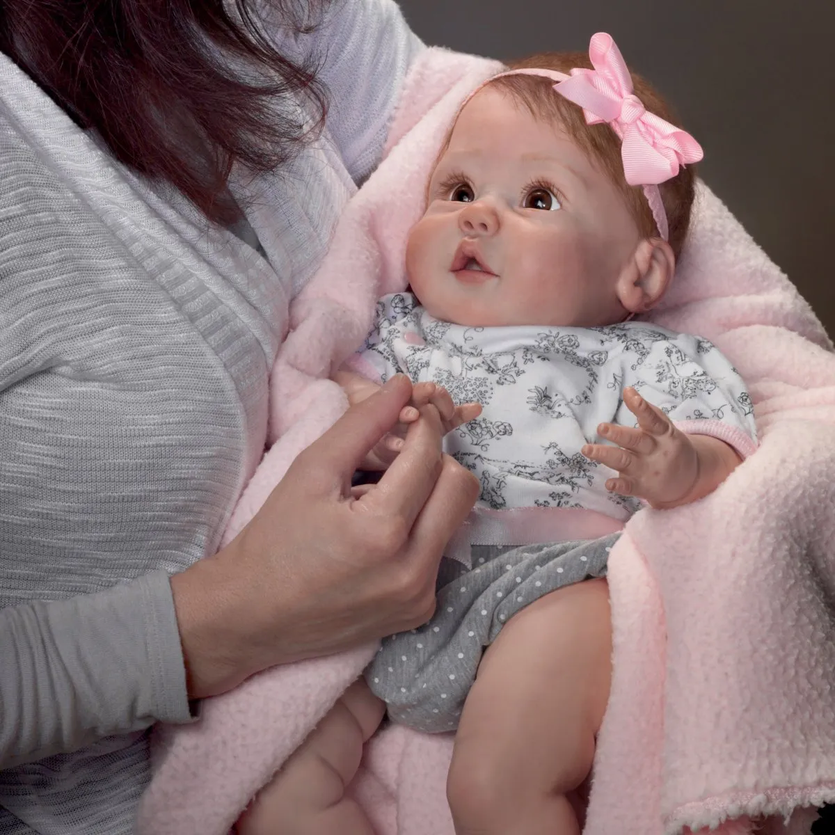 The Ashton - Drake Galleries Cuddly Coo Lifelike So Truly Real® Interactive Baby Girl Doll Coos When Cuddled Realistic Weighted Fully Poseable with Soft RealTouch® Vinyl Skin by Master Doll Artist Sherry Miller 18"-inches