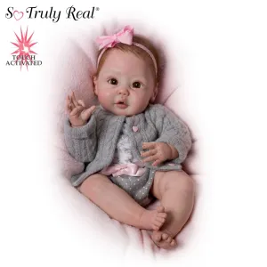 The Ashton - Drake Galleries Cuddly Coo Lifelike So Truly Real® Interactive Baby Girl Doll Coos When Cuddled Realistic Weighted Fully Poseable with Soft RealTouch® Vinyl Skin by Master Doll Artist Sherry Miller 18"-inches