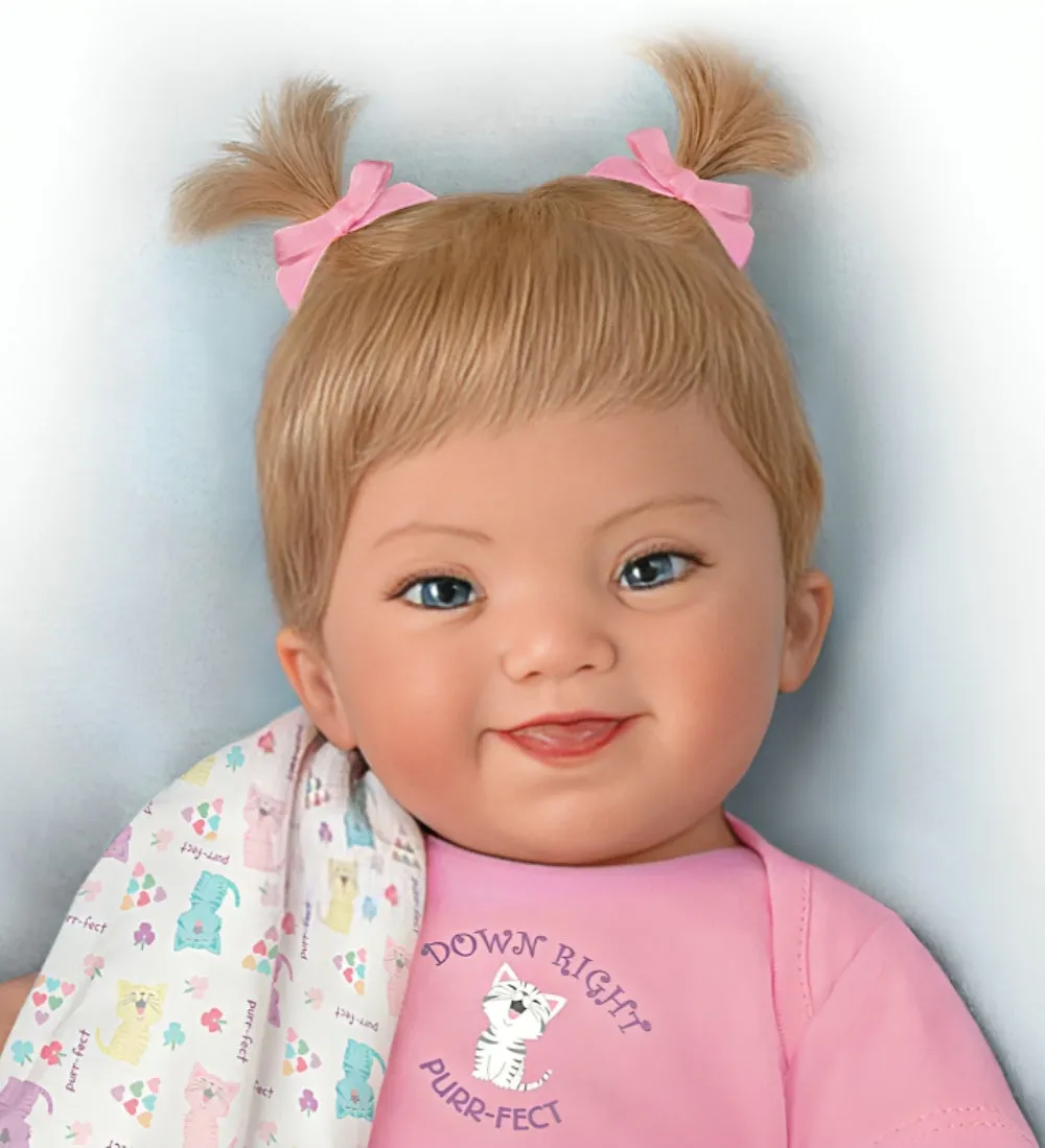 The Ashton - Drake Galleries Down Syndrome Awareness Lifelike Poseable Baby Girl Doll So Truly Real® Handcrafted of RealTouch® Vinyl with Weighted Cloth Body by Master Doll Artist Ping Lau 16"-inches