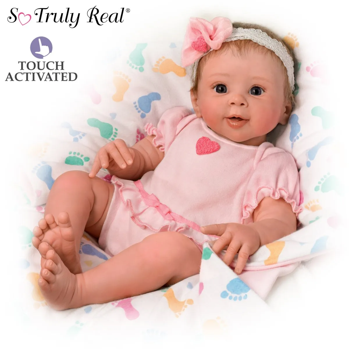 The Ashton - Drake Galleries Ella Lifelike So Truly Real® Interactive Breathing Baby Girl Doll Realistic Weighted Fully Poseable with Soft RealTouch® Vinyl Skin by Renowned Doll Artist Sherry Rawn 17"-inches