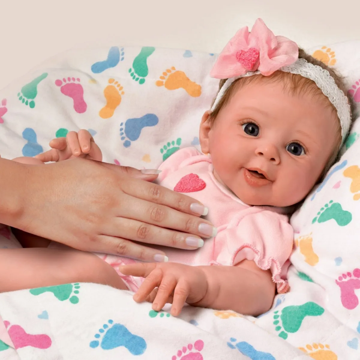 The Ashton - Drake Galleries Ella Lifelike So Truly Real® Interactive Breathing Baby Girl Doll Realistic Weighted Fully Poseable with Soft RealTouch® Vinyl Skin by Renowned Doll Artist Sherry Rawn 17"-inches