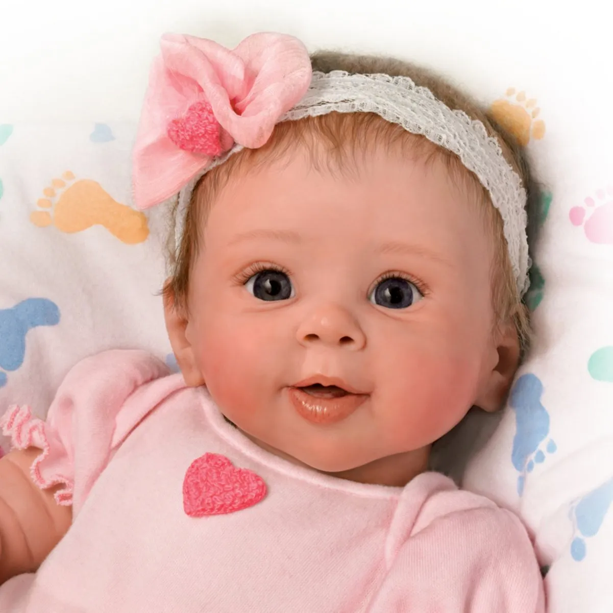 The Ashton - Drake Galleries Ella Lifelike So Truly Real® Interactive Breathing Baby Girl Doll Realistic Weighted Fully Poseable with Soft RealTouch® Vinyl Skin by Renowned Doll Artist Sherry Rawn 17"-inches