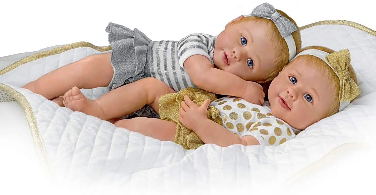 The Ashton - Drake Galleries Linda Murray Lifelike Silicone Twin Baby Dolls from Ashton Drake: Set of Two