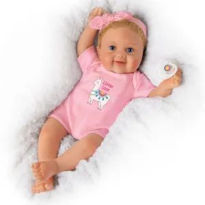 The Ashton - Drake Galleries Llama Love Lifelike So Truly Real® Baby Girl Doll Realistic Weighted Fully Poseable with Soft RealTouch® Vinyl Skin by Master Doll Artist Ping Lau 17.5"-inches