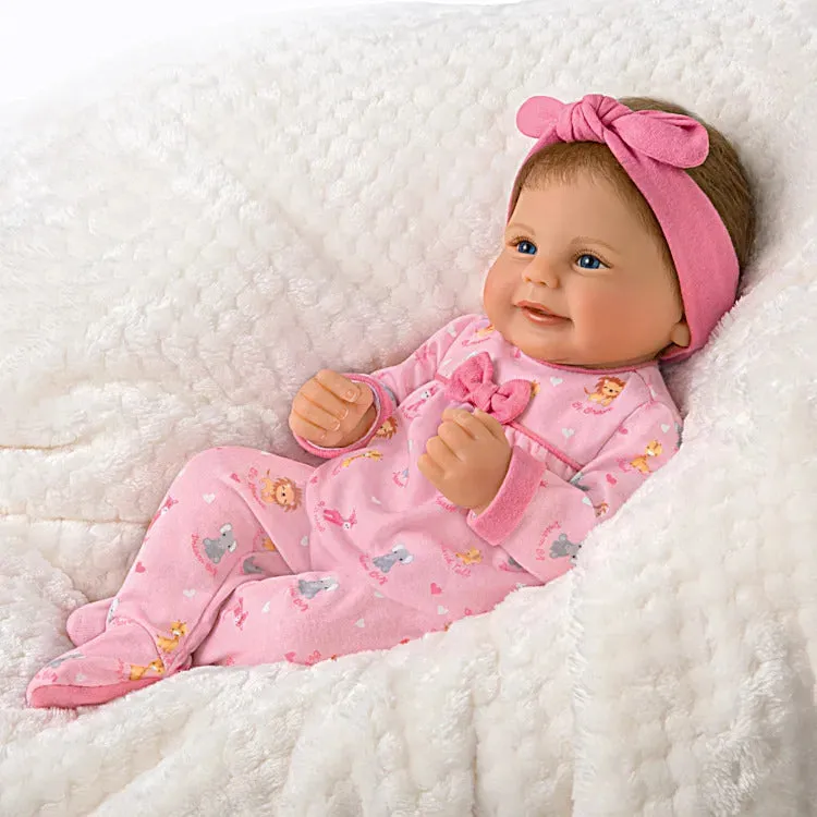 The Ashton - Drake Galleries My Wishes for You Little One Baby Girl Doll So Truly Real® Weighted Lifelike with Sleeper and Blanket and RealTouch® Vinyl Skin by Acclaimed Artist Violet Parker 16-inches