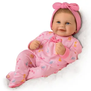 The Ashton - Drake Galleries My Wishes for You Little One Baby Girl Doll So Truly Real® Weighted Lifelike with Sleeper and Blanket and RealTouch® Vinyl Skin by Acclaimed Artist Violet Parker 16-inches