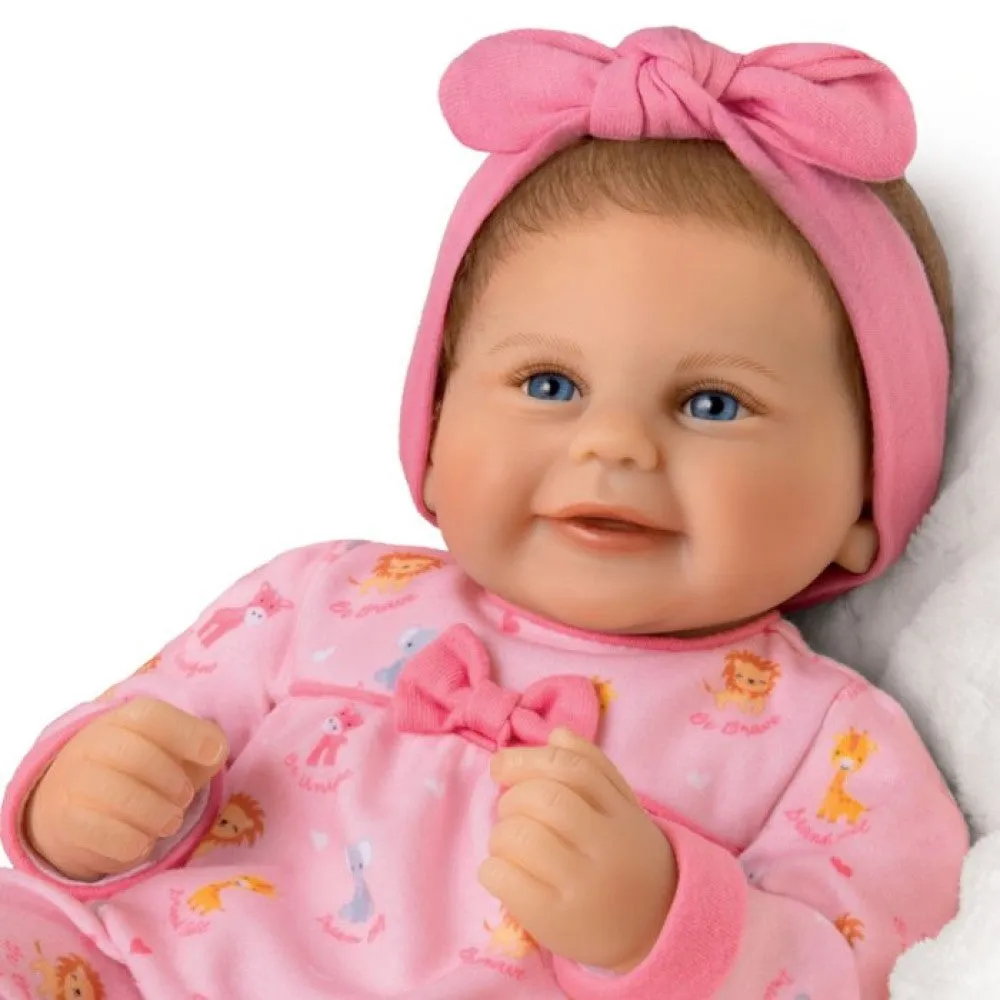 The Ashton - Drake Galleries My Wishes for You Little One Baby Girl Doll So Truly Real® Weighted Lifelike with Sleeper and Blanket and RealTouch® Vinyl Skin by Acclaimed Artist Violet Parker 16-inches