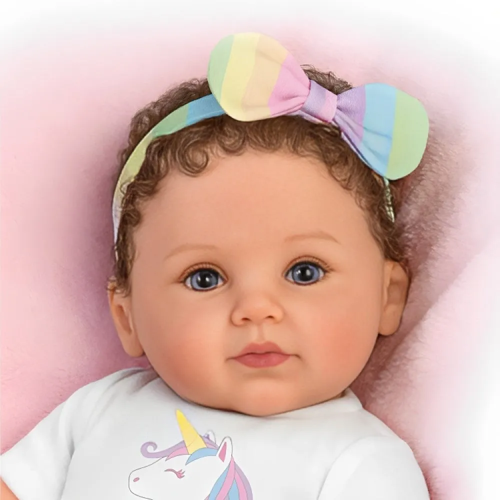 The Ashton-Drake Galleries One of A Kind Katherine Lifelike So Truly Real® Baby Girl Doll Weighted with Soft RealTouch® Vinyl Skin and Extra Coordinating Cardigan and Pants by Ping Lau 18"-Inches