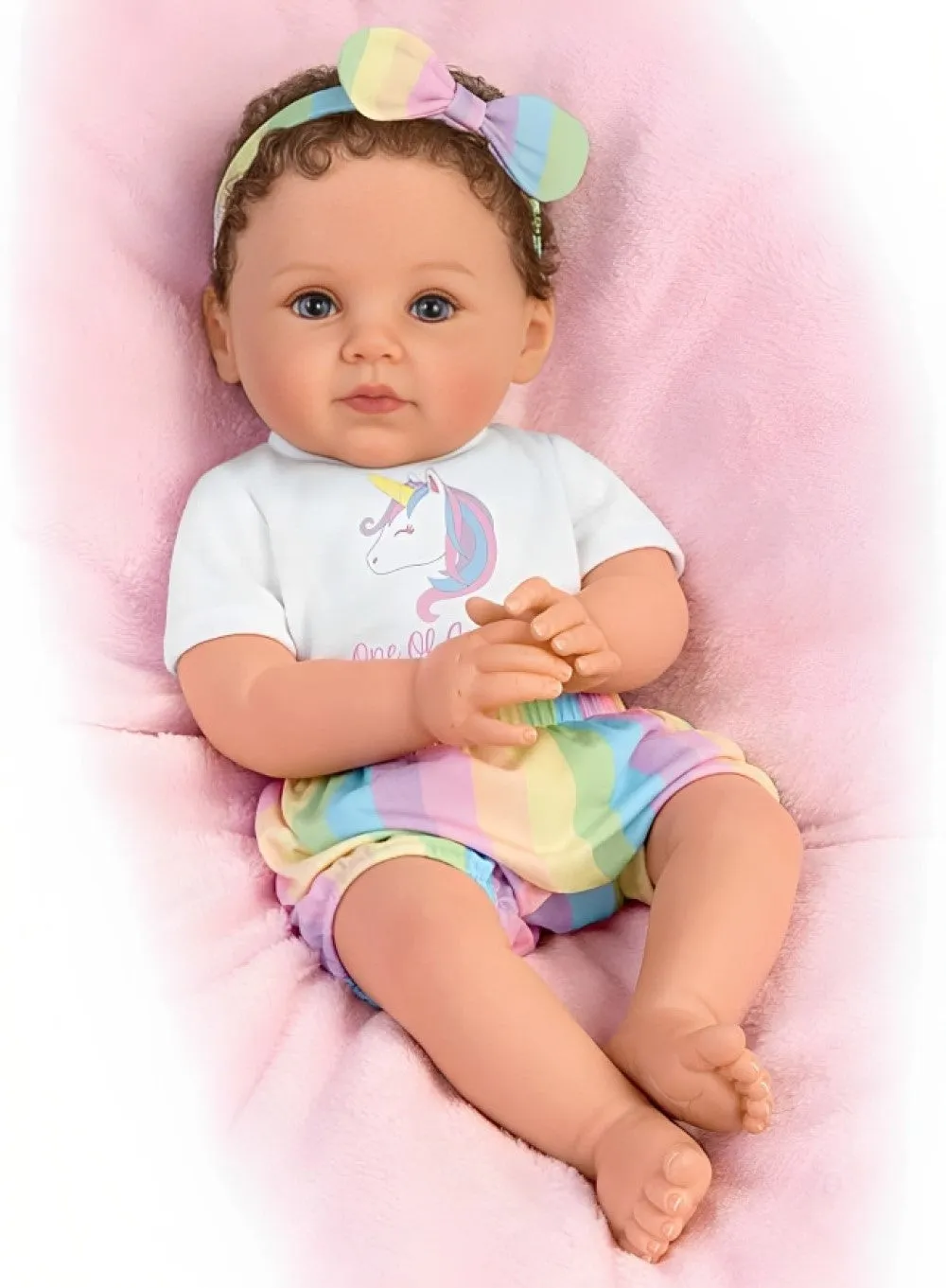 The Ashton-Drake Galleries One of A Kind Katherine Lifelike So Truly Real® Baby Girl Doll Weighted with Soft RealTouch® Vinyl Skin and Extra Coordinating Cardigan and Pants by Ping Lau 18"-Inches