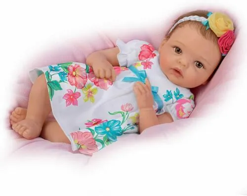 The Ashton - Drake Galleries Pretty and Petite Presley TrueTouch™ Silicone Lifelike Baby Girl Doll Realistic Weighted Fully Poseable by Master Doll Artist Cheryl Hill 16"-inches