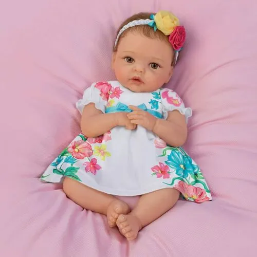 The Ashton - Drake Galleries Pretty and Petite Presley TrueTouch™ Silicone Lifelike Baby Girl Doll Realistic Weighted Fully Poseable by Master Doll Artist Cheryl Hill 16"-inches