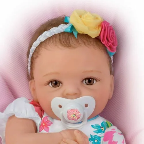 The Ashton - Drake Galleries Pretty and Petite Presley TrueTouch™ Silicone Lifelike Baby Girl Doll Realistic Weighted Fully Poseable by Master Doll Artist Cheryl Hill 16"-inches