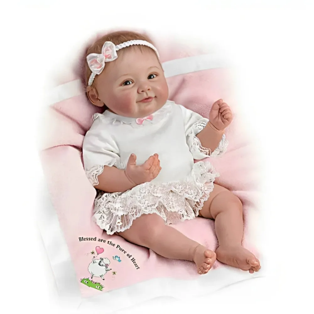 The Ashton-Drake Galleries "Blessed Are The Pure Of Heart" Lifelike Baby Doll RealTouch® Vinyl Skin by Ping Lau 18-inches