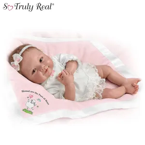 The Ashton-Drake Galleries "Blessed Are The Pure Of Heart" Lifelike Baby Doll RealTouch® Vinyl Skin by Ping Lau 18-inches