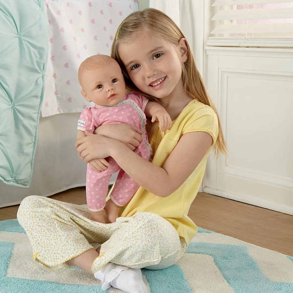 The Ashton - Drake Galleries So Truly Mine® Dolls For Girls Collection Issue #5: Dark Brown Hair Blue Eyes Baby Doll Handcrafted with RealTouch® Vinyl Skin and Hand-Painted Lifelike Features by Linda Murray 15-Inches