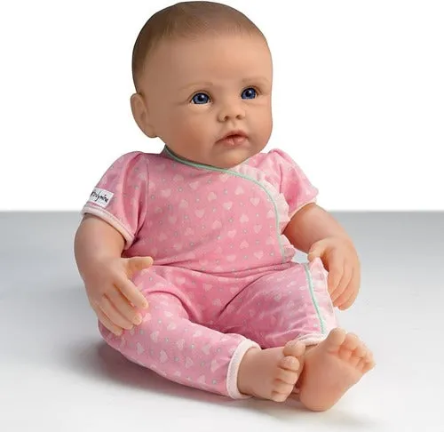 The Ashton - Drake Galleries So Truly Mine® Dolls For Girls Collection Issue #5: Dark Brown Hair Blue Eyes Baby Doll Handcrafted with RealTouch® Vinyl Skin and Hand-Painted Lifelike Features by Linda Murray 15-Inches