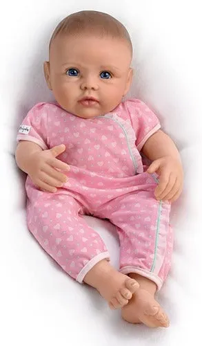 The Ashton - Drake Galleries So Truly Mine® Dolls For Girls Collection Issue #5: Dark Brown Hair Blue Eyes Baby Doll Handcrafted with RealTouch® Vinyl Skin and Hand-Painted Lifelike Features by Linda Murray 15-Inches