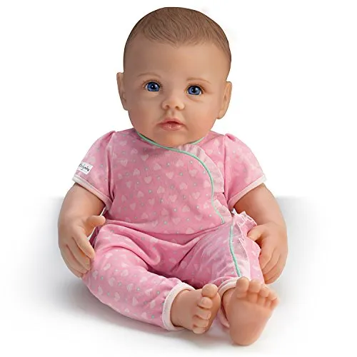 The Ashton - Drake Galleries So Truly Mine® Dolls For Girls Collection Issue #5: Dark Brown Hair Blue Eyes Baby Doll Handcrafted with RealTouch® Vinyl Skin and Hand-Painted Lifelike Features by Linda Murray 15-Inches