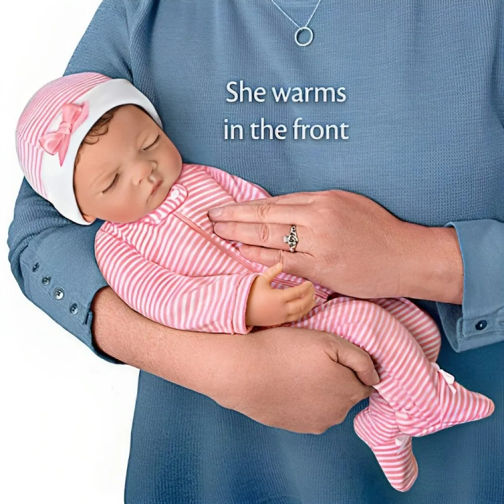 The Ashton-Drake Galleries So Truly Real Hazel's Warming Cuddles Realistic Baby Doll Feat, 2 Built-in Warming Pads That Heat Up at Touch of A Button 18.5-inches