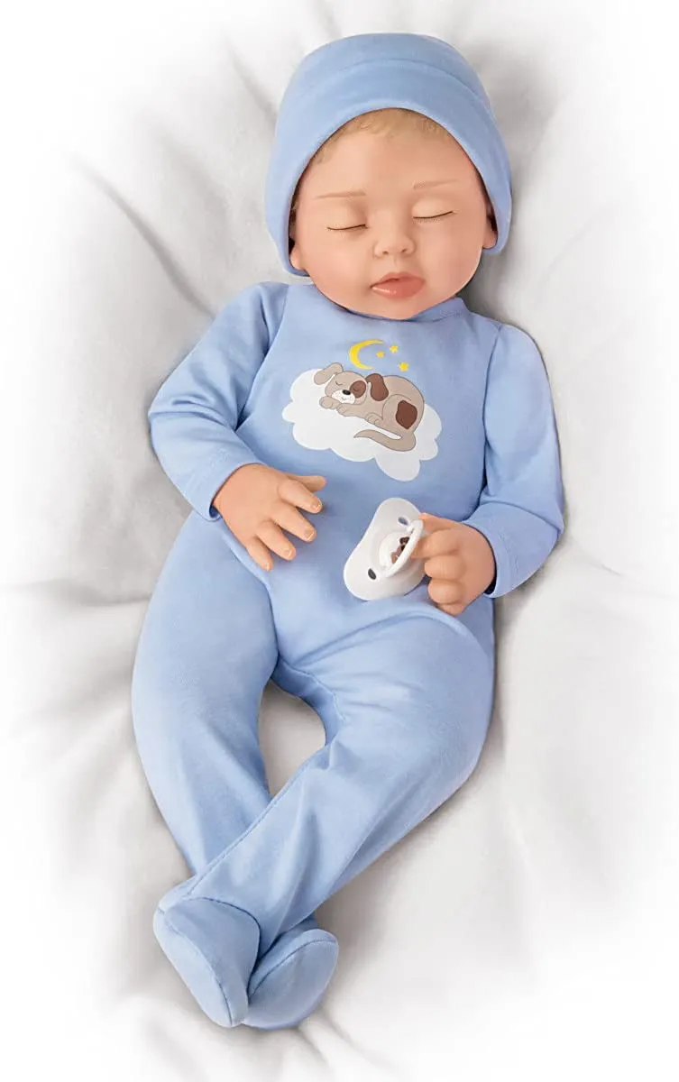 The Ashton - Drake Galleries So Truly Real Puppy Over The Moon Vinyl Baby Boy Doll by Mayra Garza 18-inches