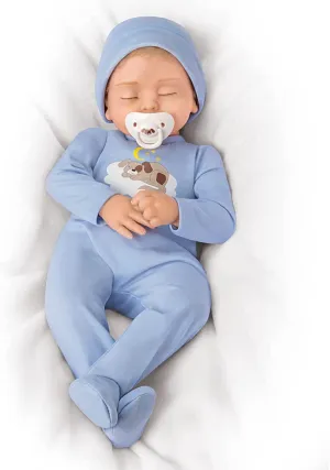 The Ashton - Drake Galleries So Truly Real Puppy Over The Moon Vinyl Baby Boy Doll by Mayra Garza 18-inches