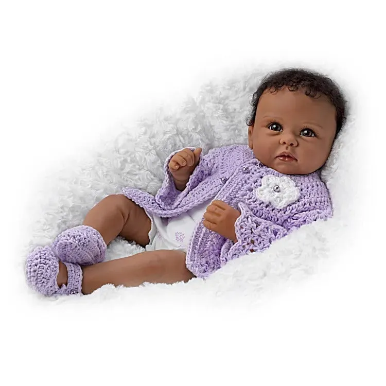 The Ashton - Drake Galleries Tiana Goes to Grandma's Lifelike So Truly Real® African American Black Baby Girl Doll with Soft RealTouch® Vinyl Skin by  Master Doll Artist Linda Murray 18"-Inches