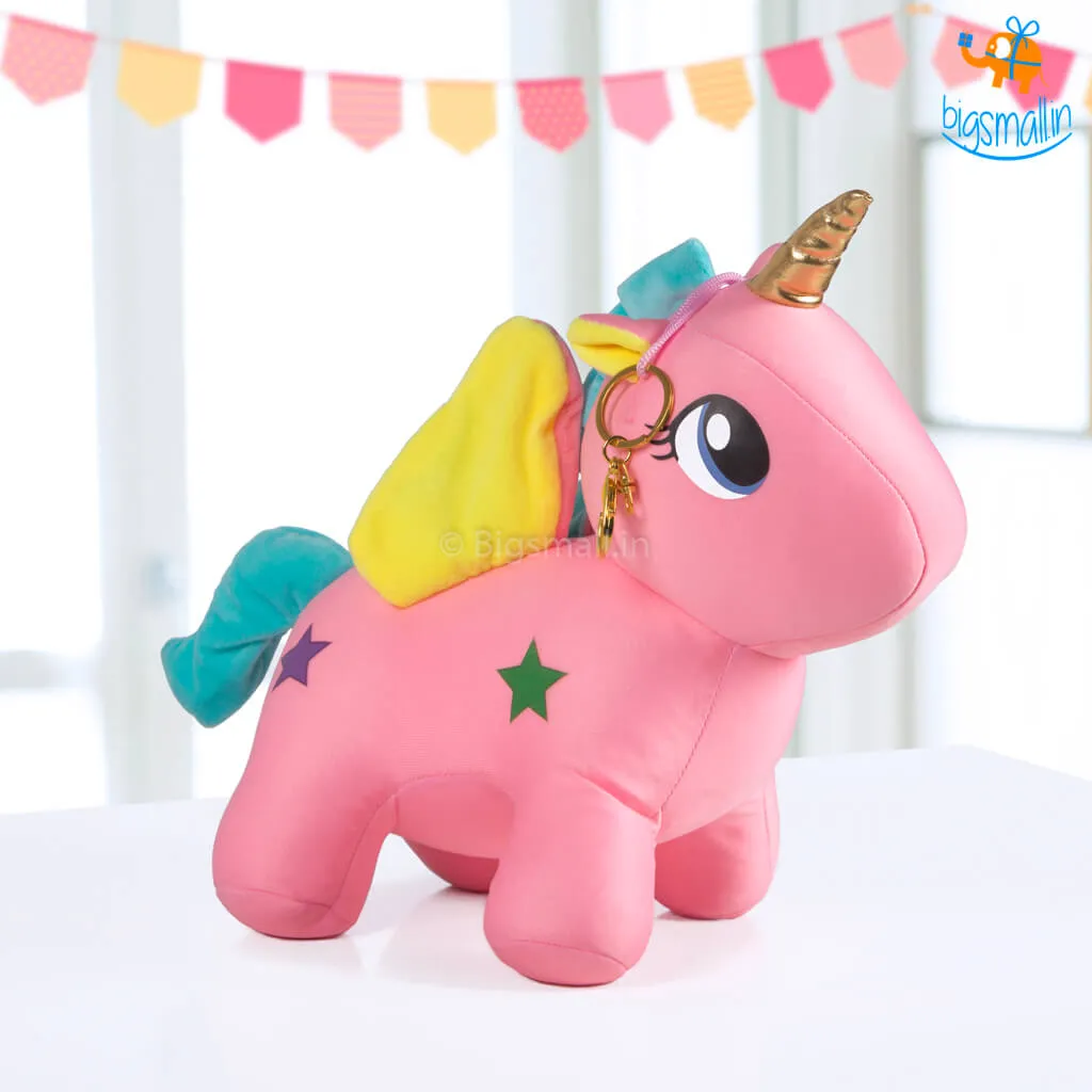 Unicorn Plush Toy with Clasp Holder