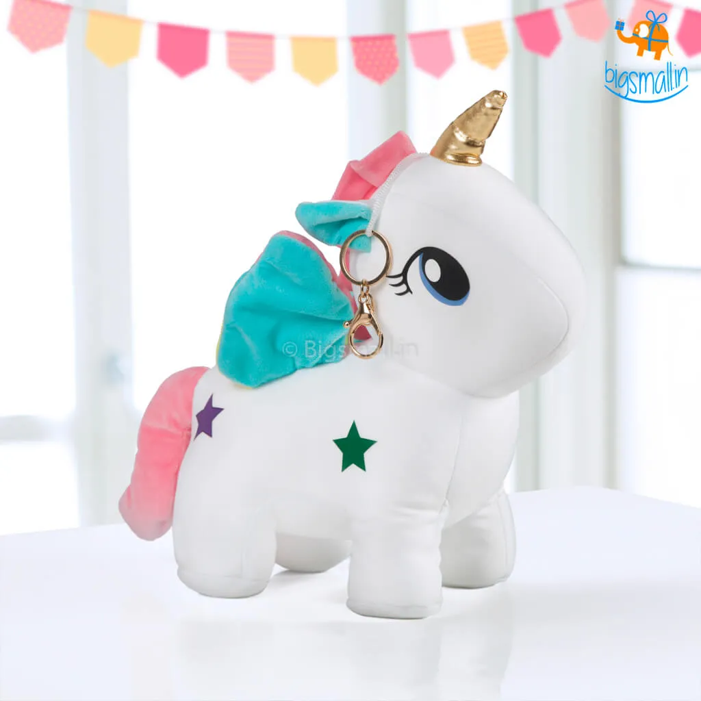 Unicorn Plush Toy with Clasp Holder