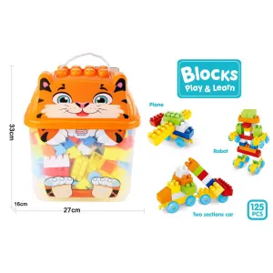 Vibrant 125-Piece Block Set with Storage