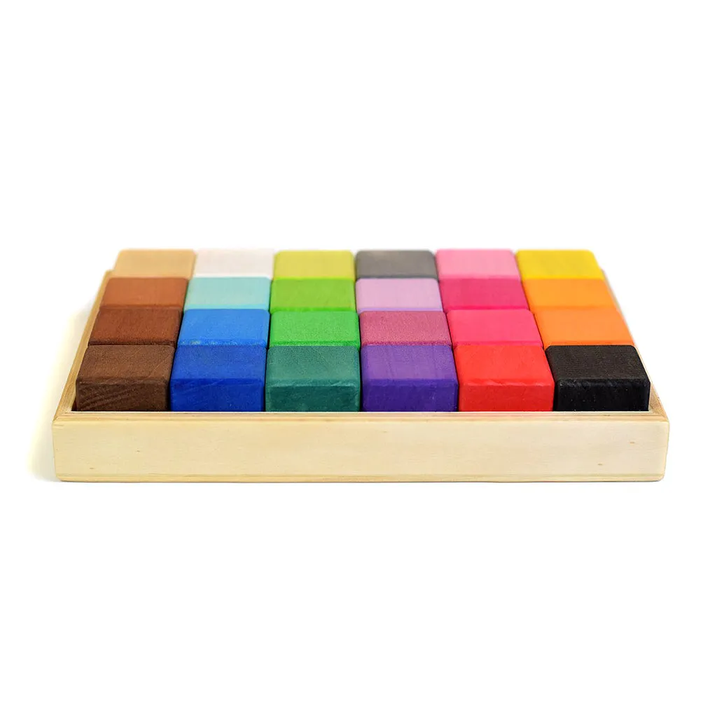 Wooden Coloured Building Block Set