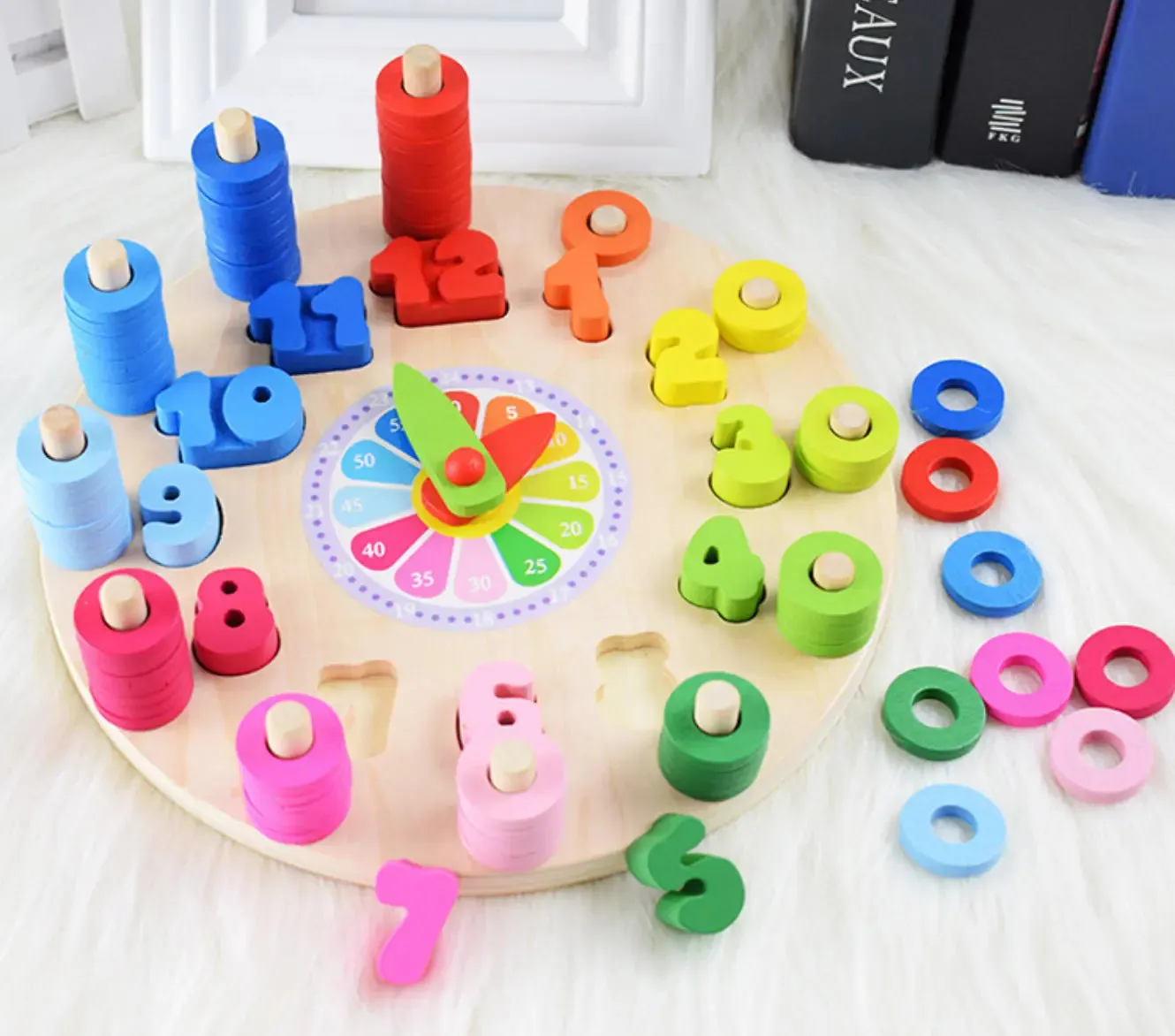 Wooden Rainbow CLOCK