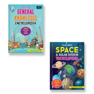 Young Minds Encyclopedia - Set of 2 Books - General Knowledge and Space Encyclopedia For Kids