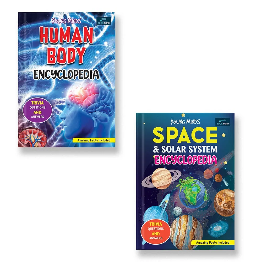 Young Minds Encyclopedia - Set of 2 Books - Space and Human Body Encyclopedia For Kids