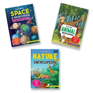 Young Minds Encyclopedia - Set of 3 - Animals, Space, and Nature Encyclopedia For Kids