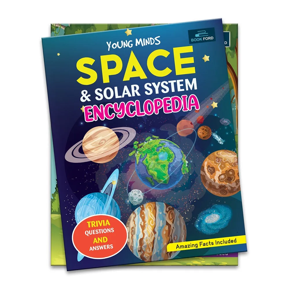 Young Minds Encyclopedia - Set of 3 Books - General Knowledge, Space and Nature Encyclopedia For Kids